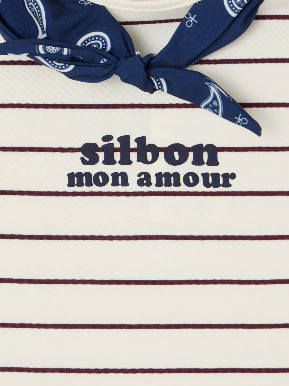 Girl's T-shirt with Silbon blue bandana applique