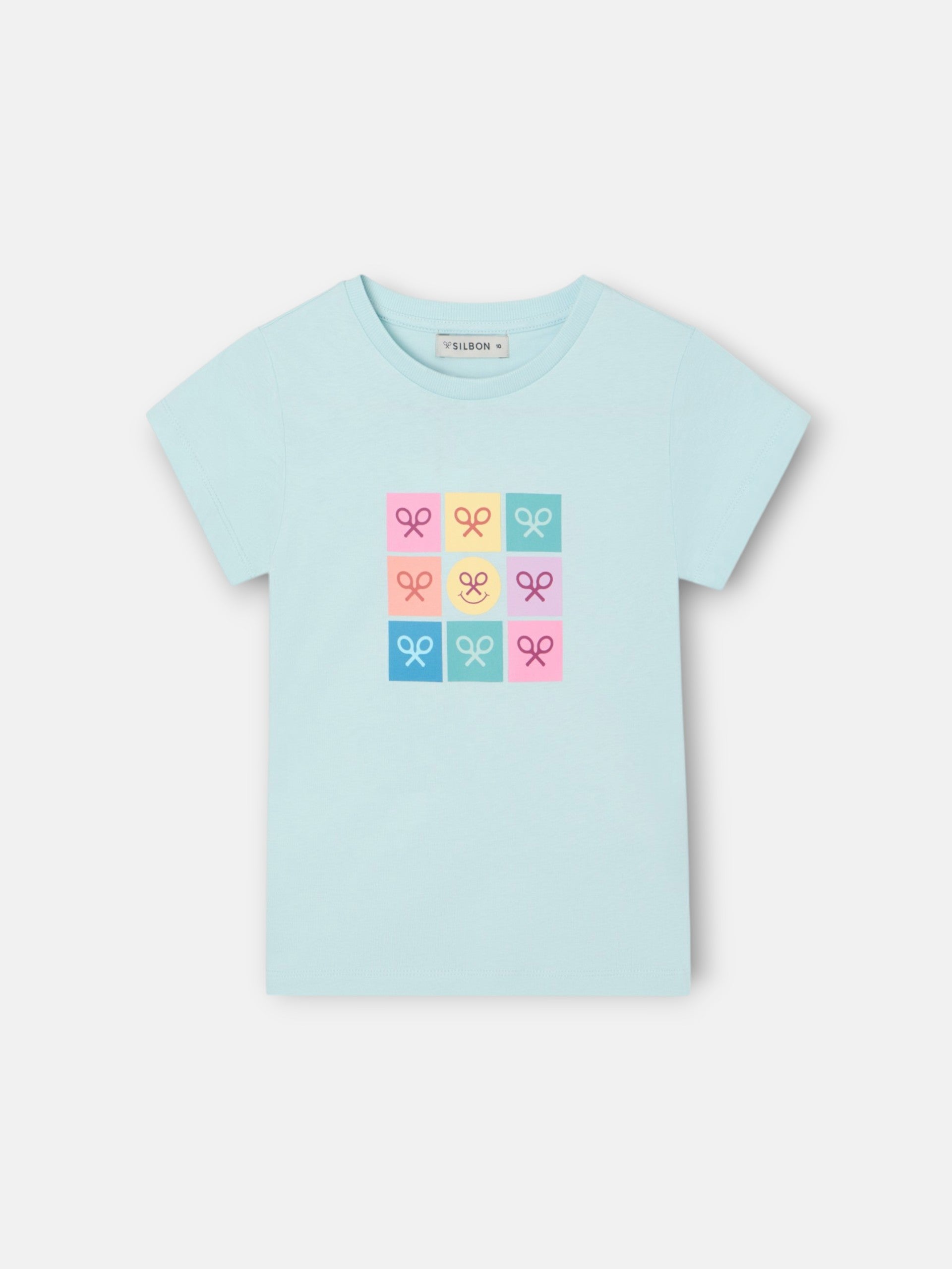 Camiseta girl raquetas multicolor azul
