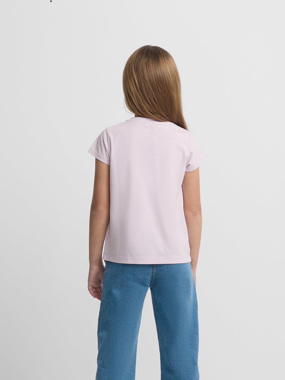 T-shirt fille broderies Silbon lilas