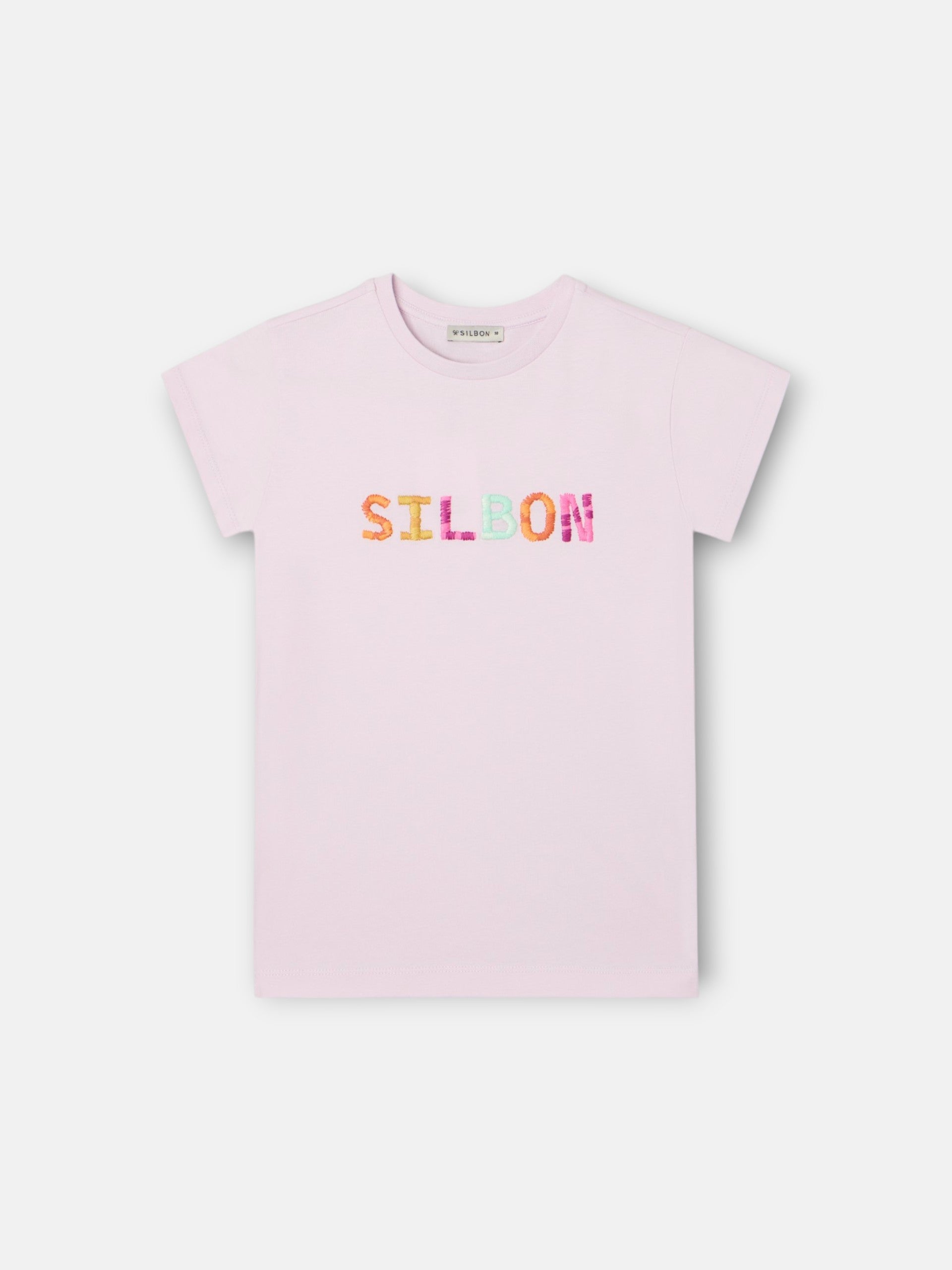 Girl's lilac Silbon embroidered t-shirt