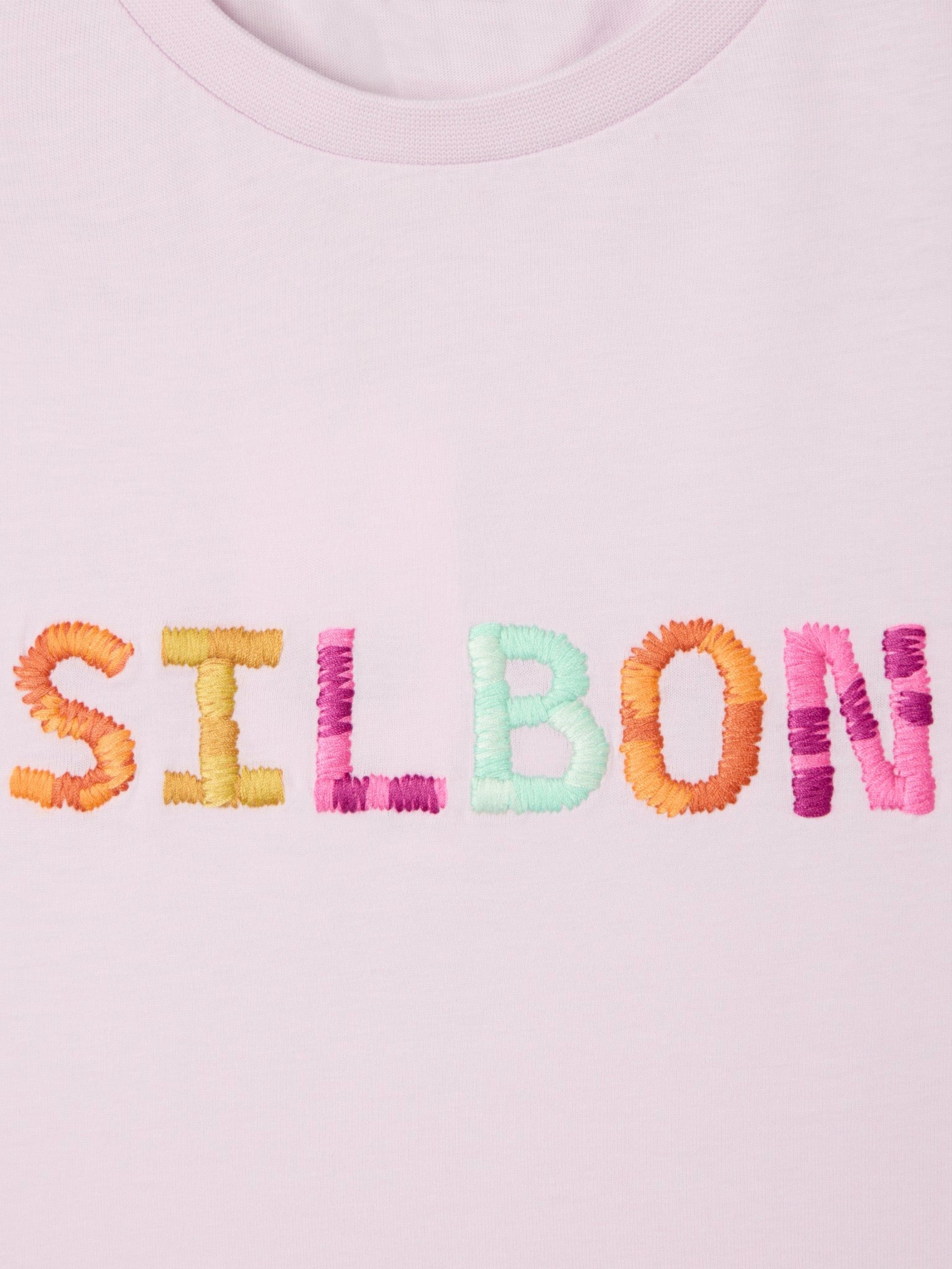 Girl's lilac Silbon embroidered t-shirt