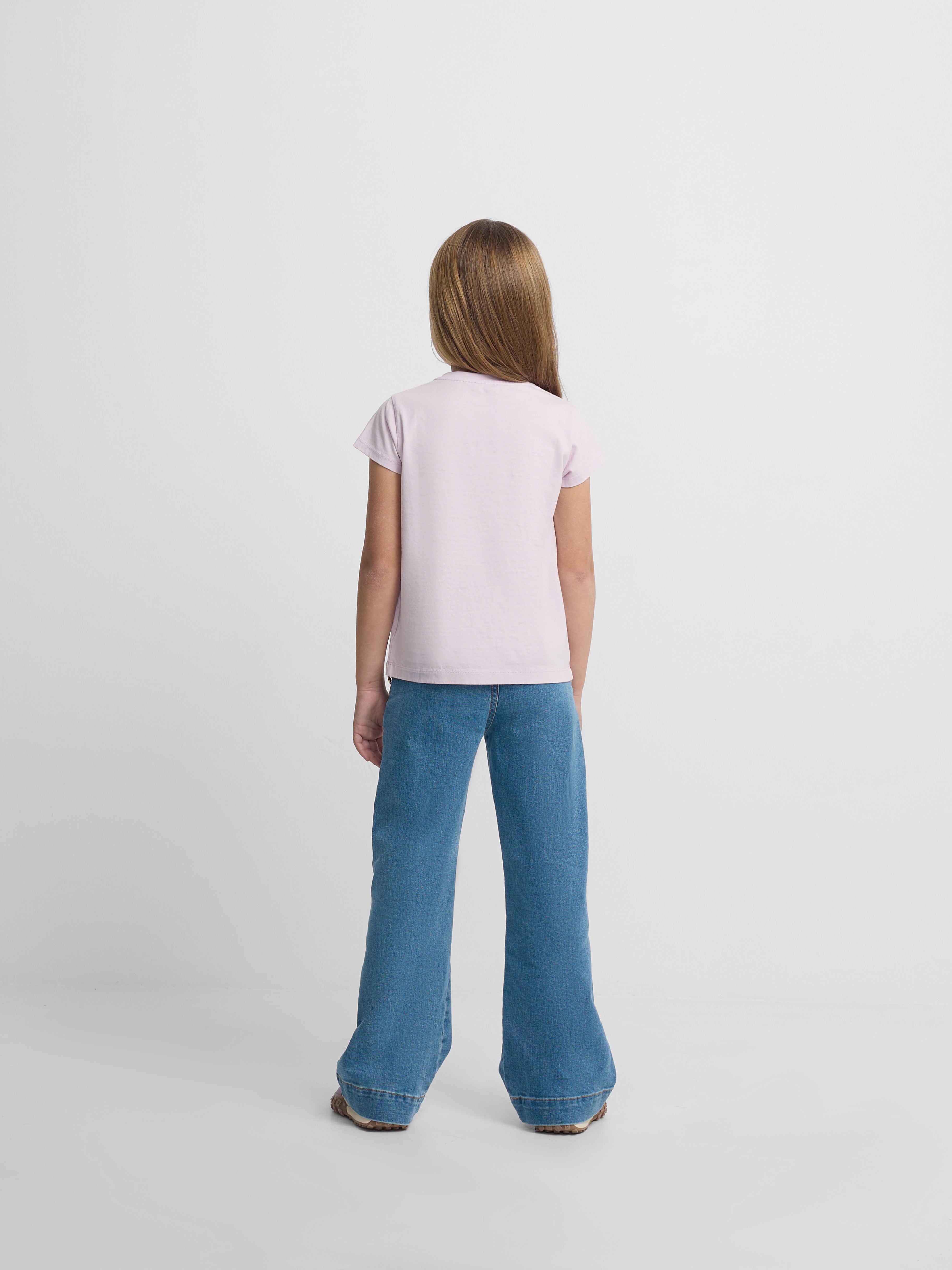 Girl's lilac Silbon embroidered t-shirt