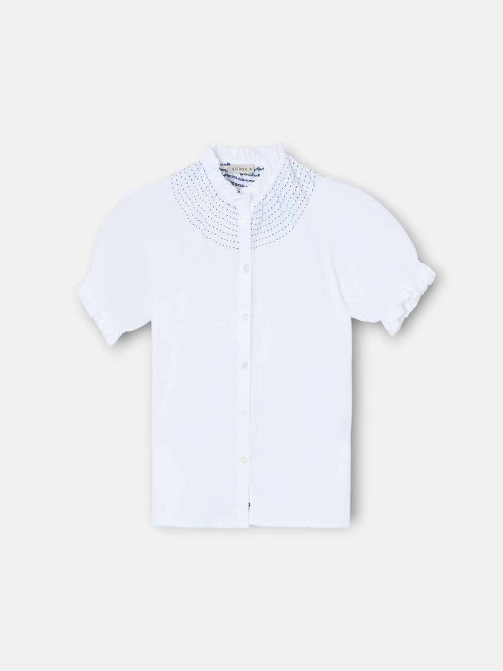 Camisa girl fruncidos lino blanca