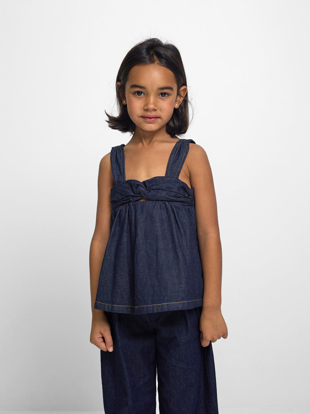 Top girl denim azul