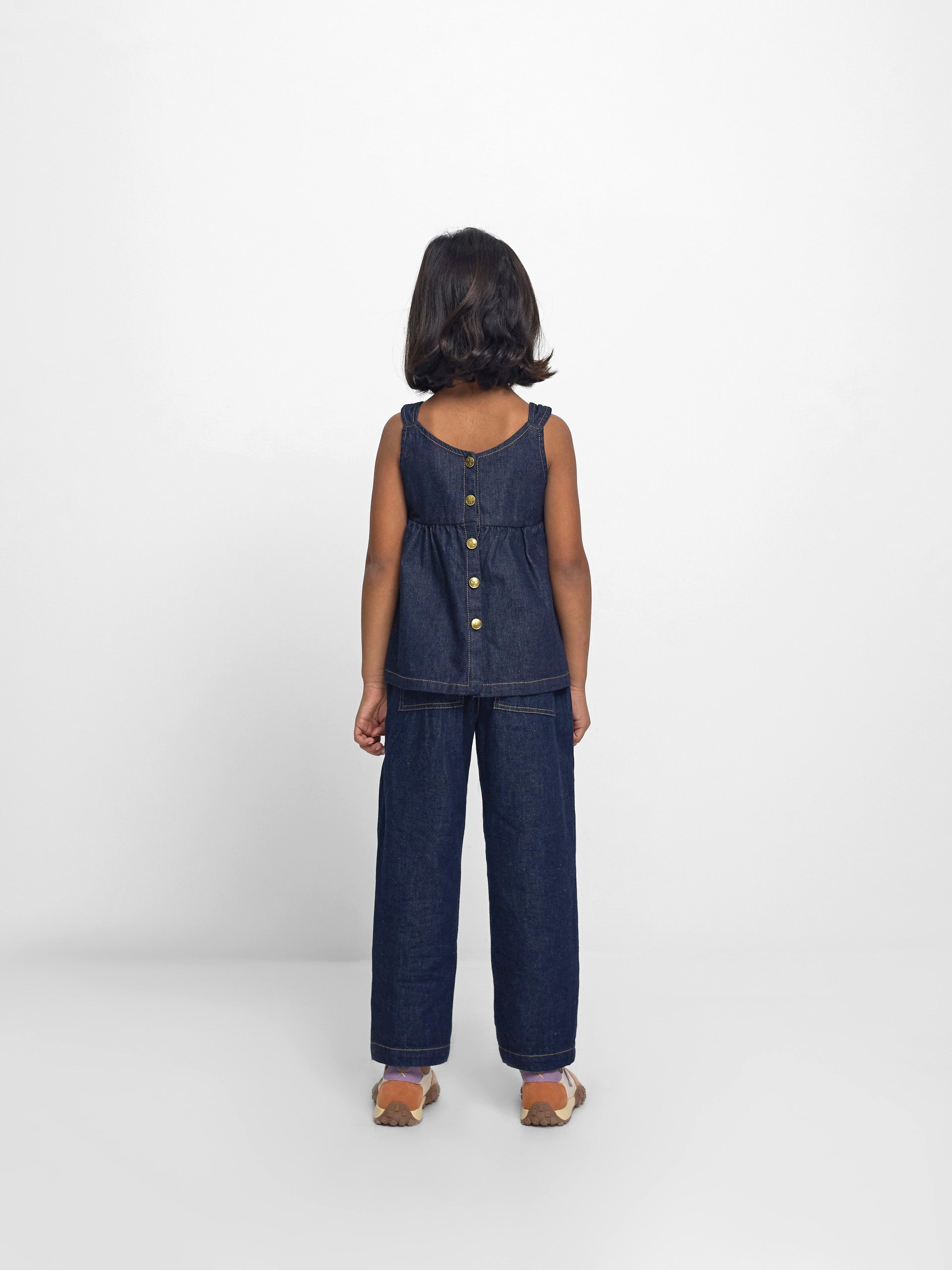 Top girl denim azul