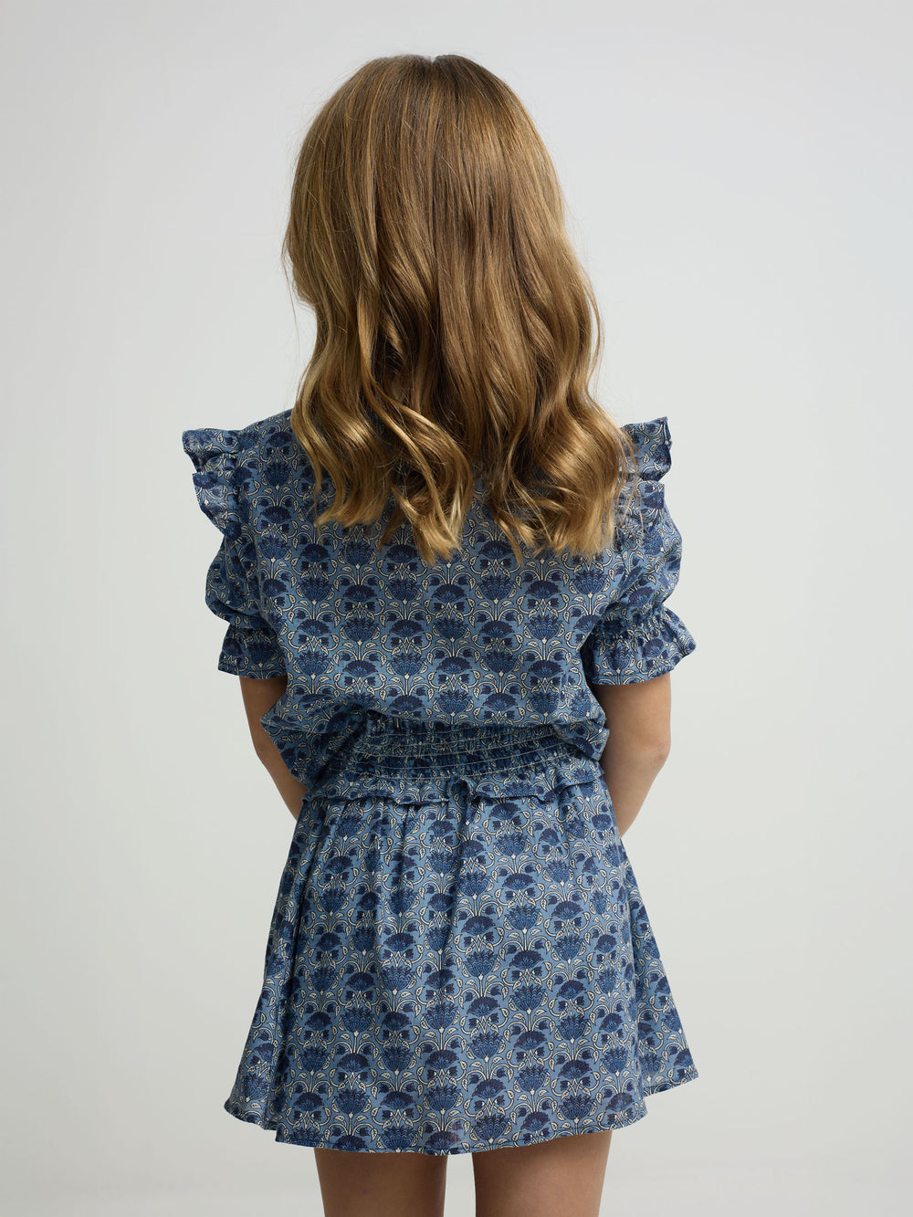 Blusa girl manga corta estampado azul