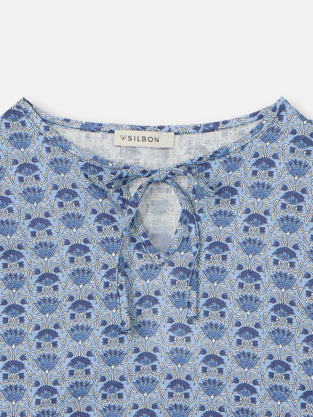Blusa girl manga corta estampado azul