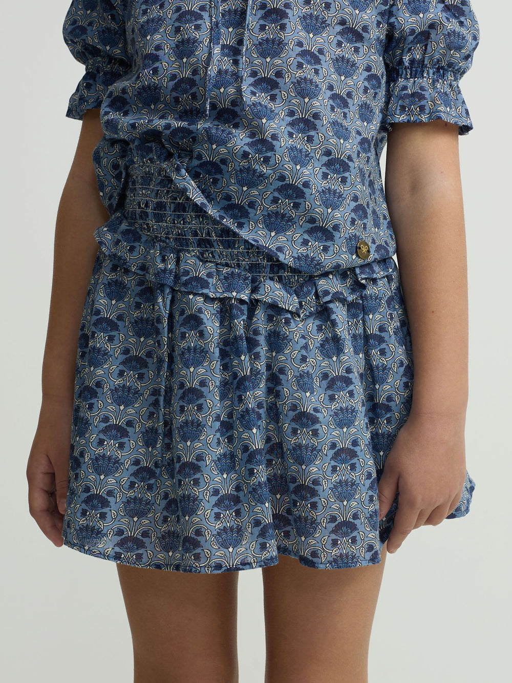 Saia menina estampado azul