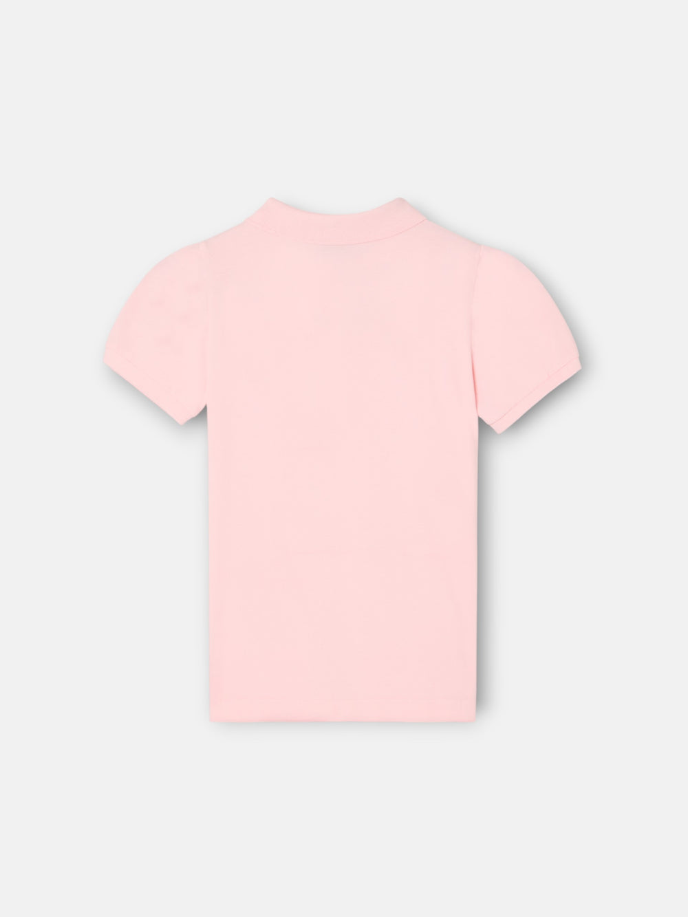 Polo girl manga abullonada rosa claro