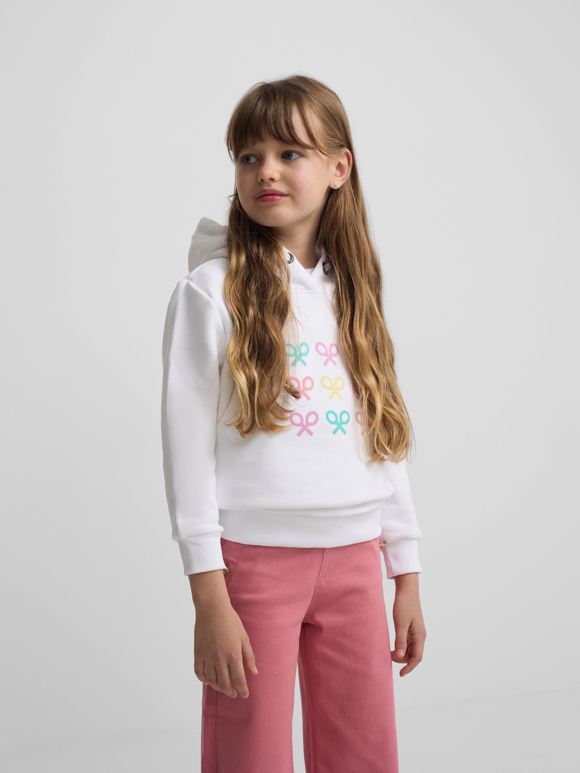 Sudadera girl raquetas smile blanca