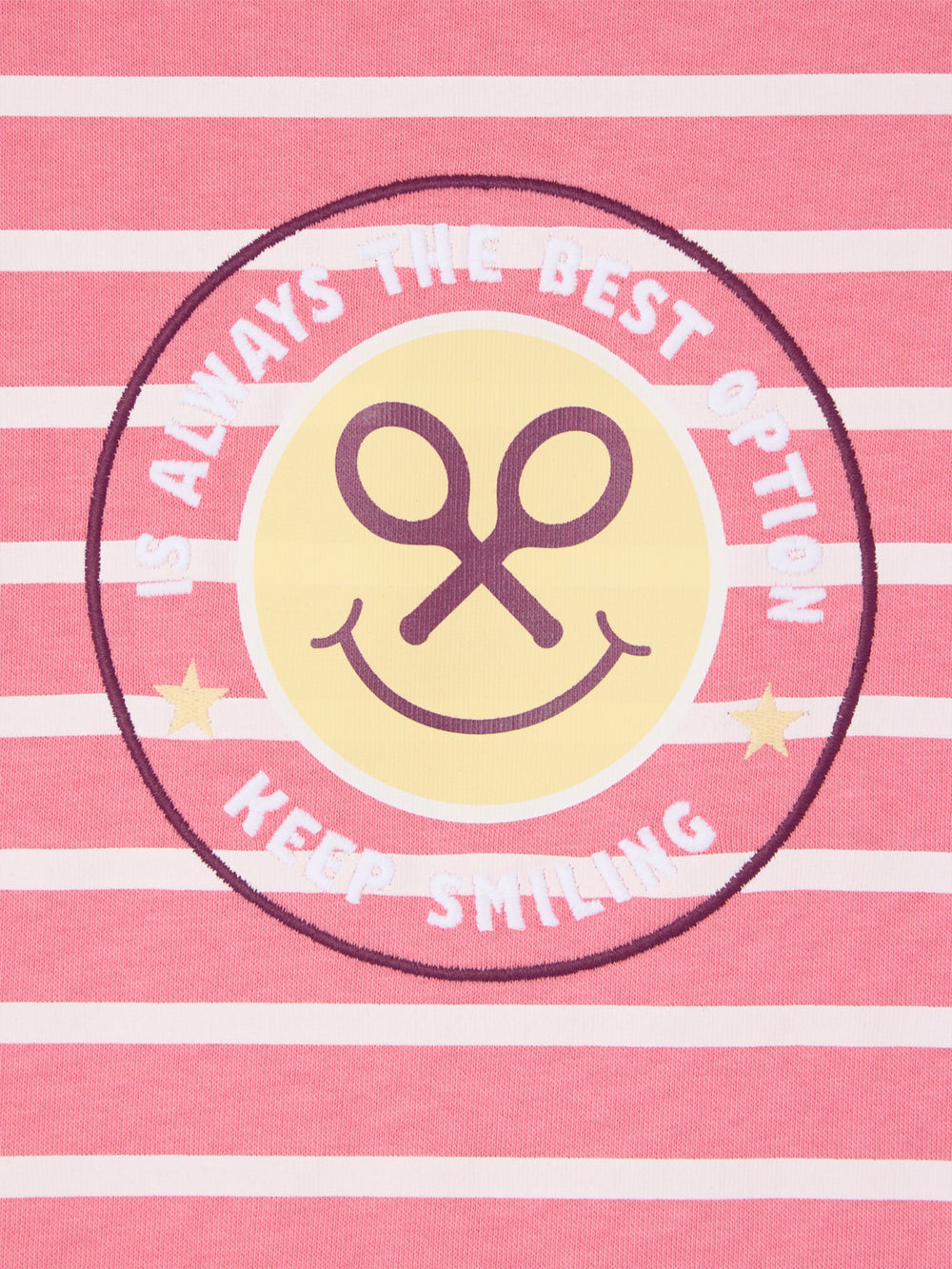 Girl's sweatshirt with pink striped shoulder pads
