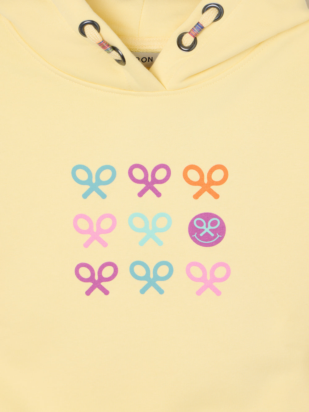 Girl's multicolor rackets yellow sweatshirt