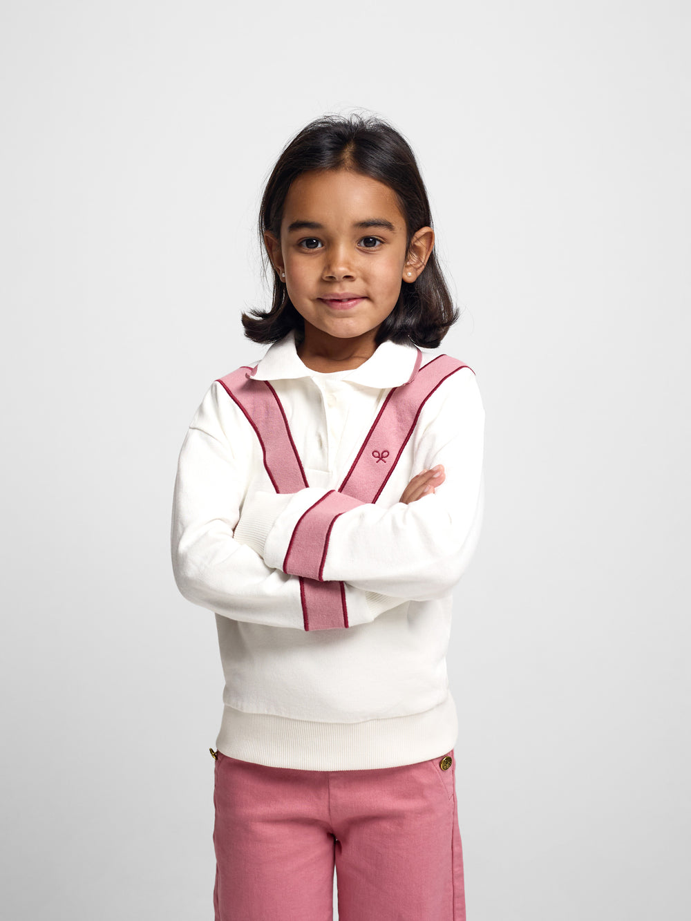 Sudadera girl retro rosa y cruda