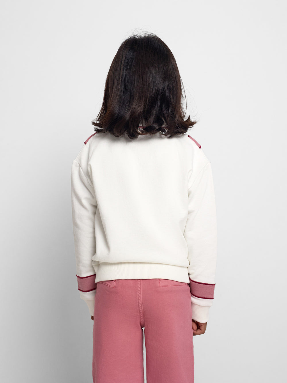 Sudadera girl retro rosa y cruda