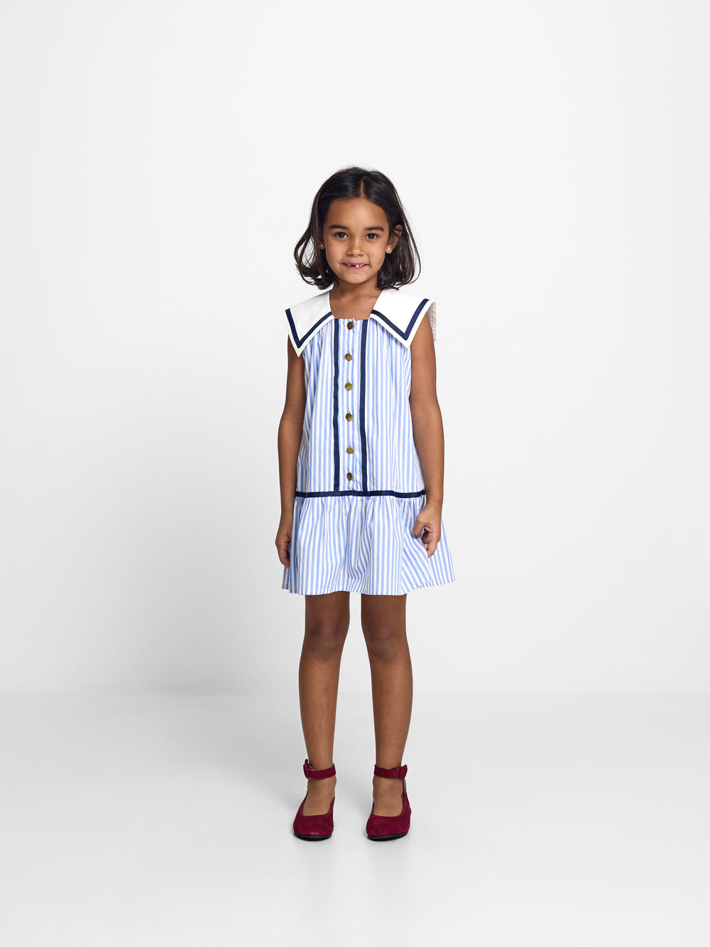 Vestido girl marinero rayas azules