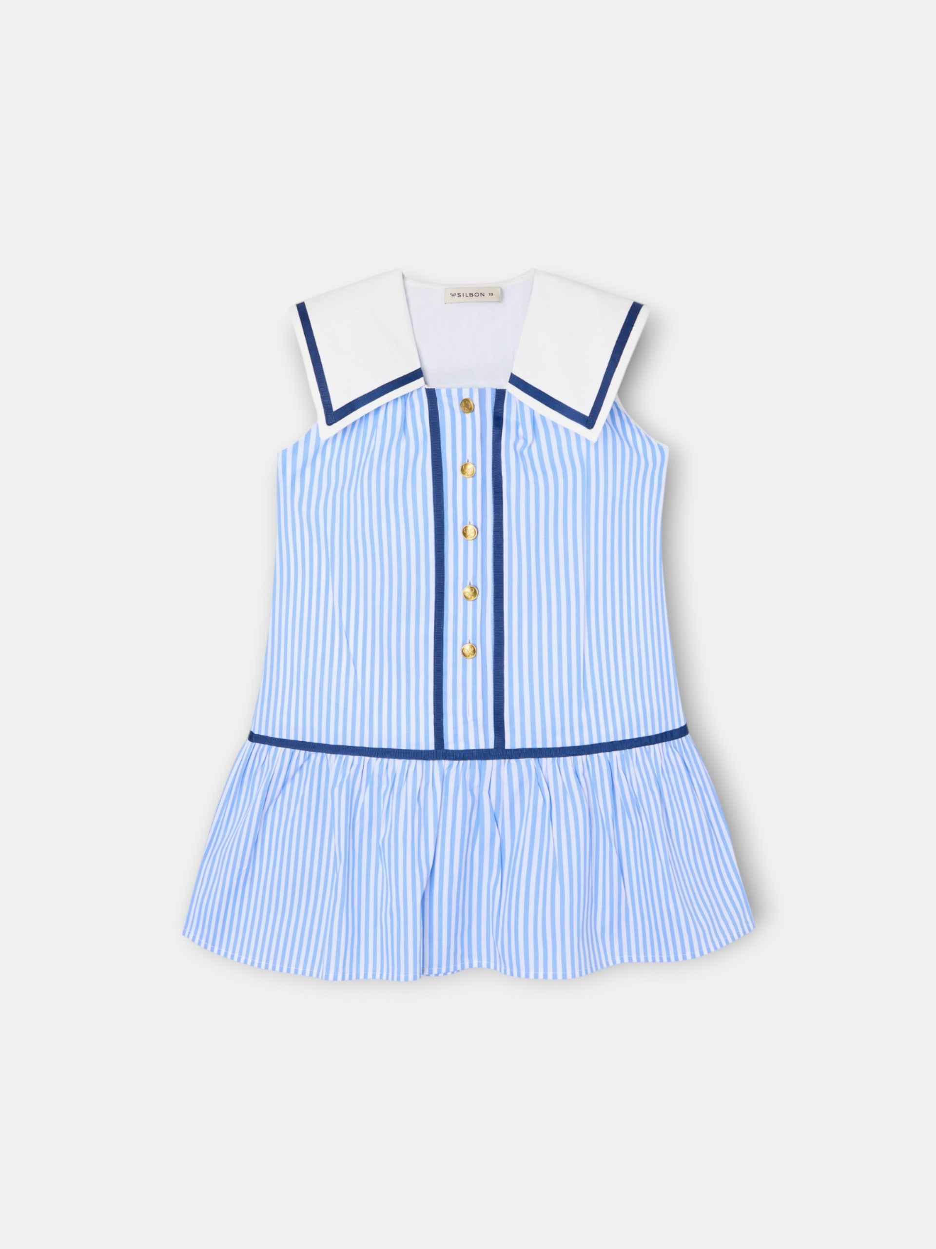 Vestido de menina marinheiro riscas azuis