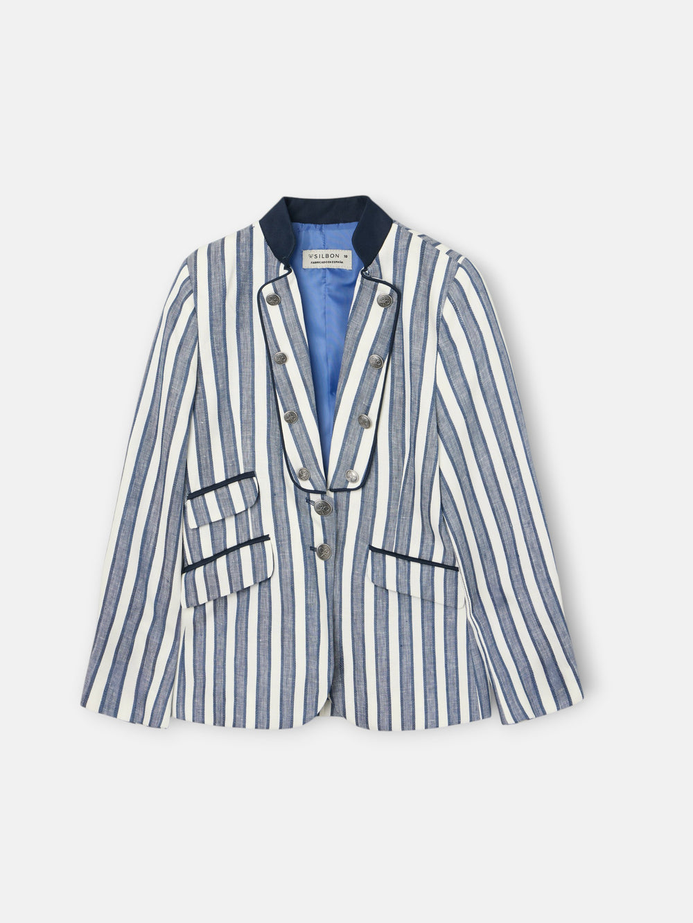 Navy blue striped sailor girl blazer