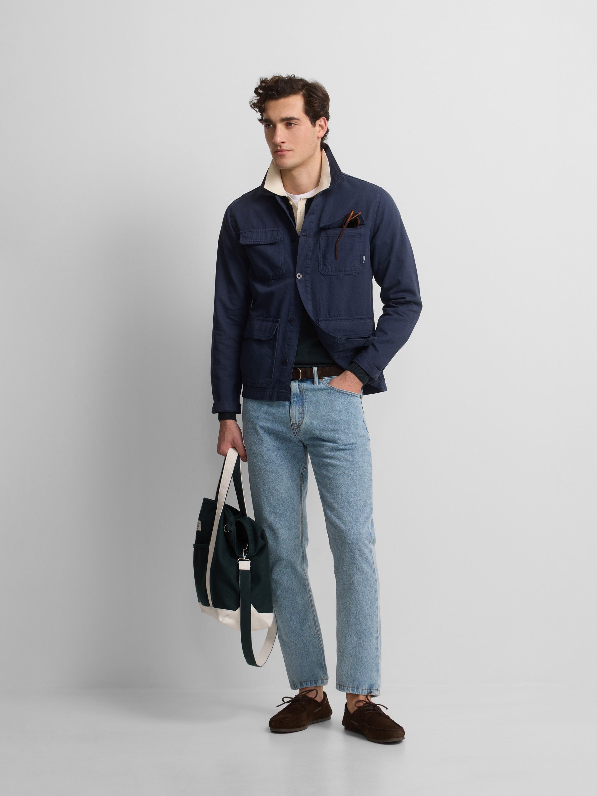 Cruise navy blue overshirt with pockets