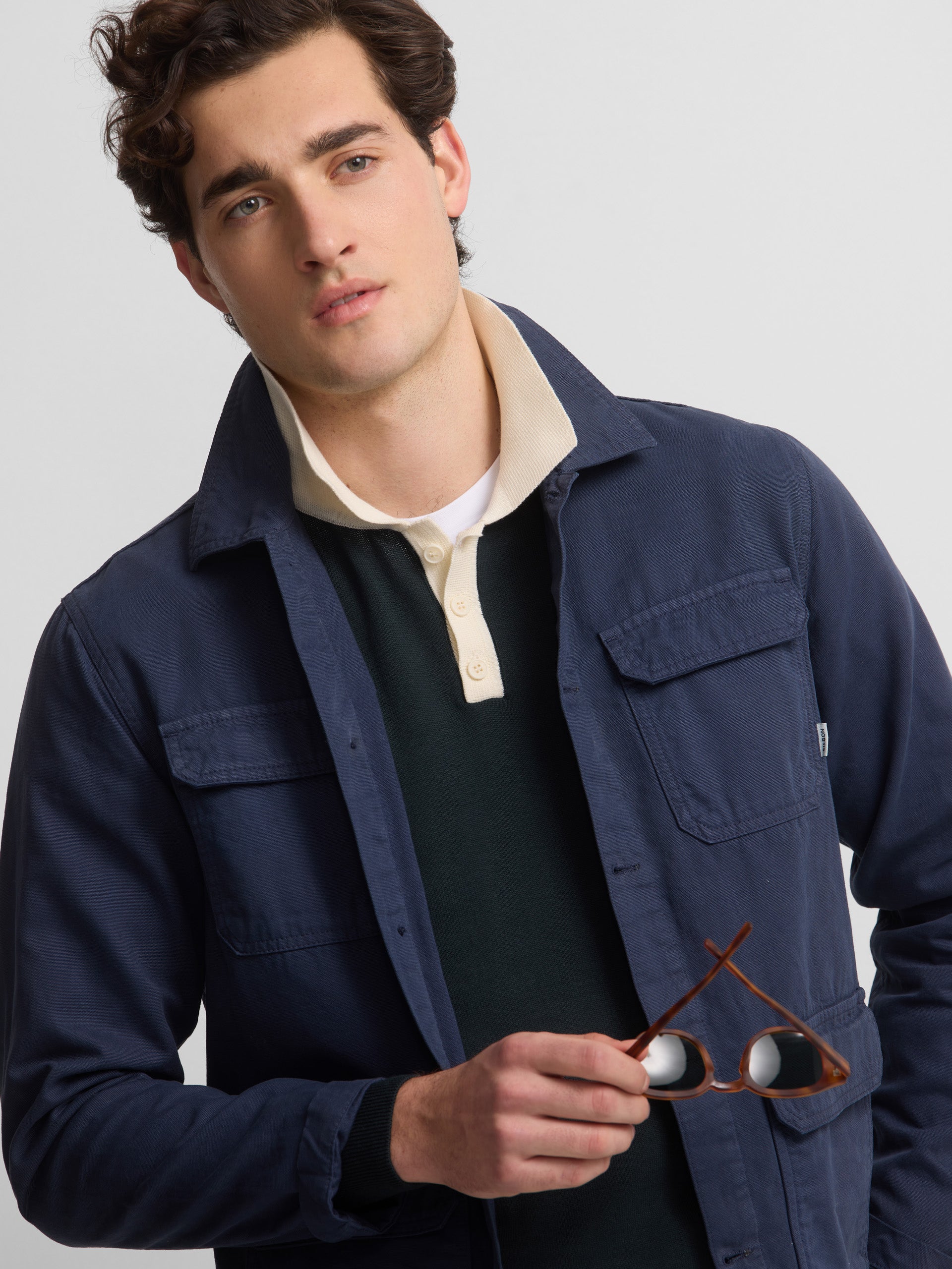 Cruise navy blue overshirt with pockets