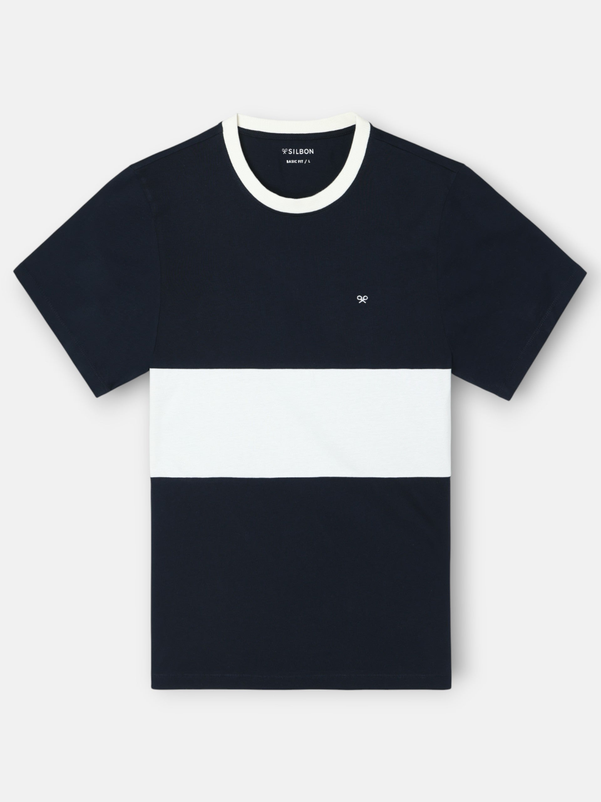 Navy blue cruise horizontal stripe t-shirt