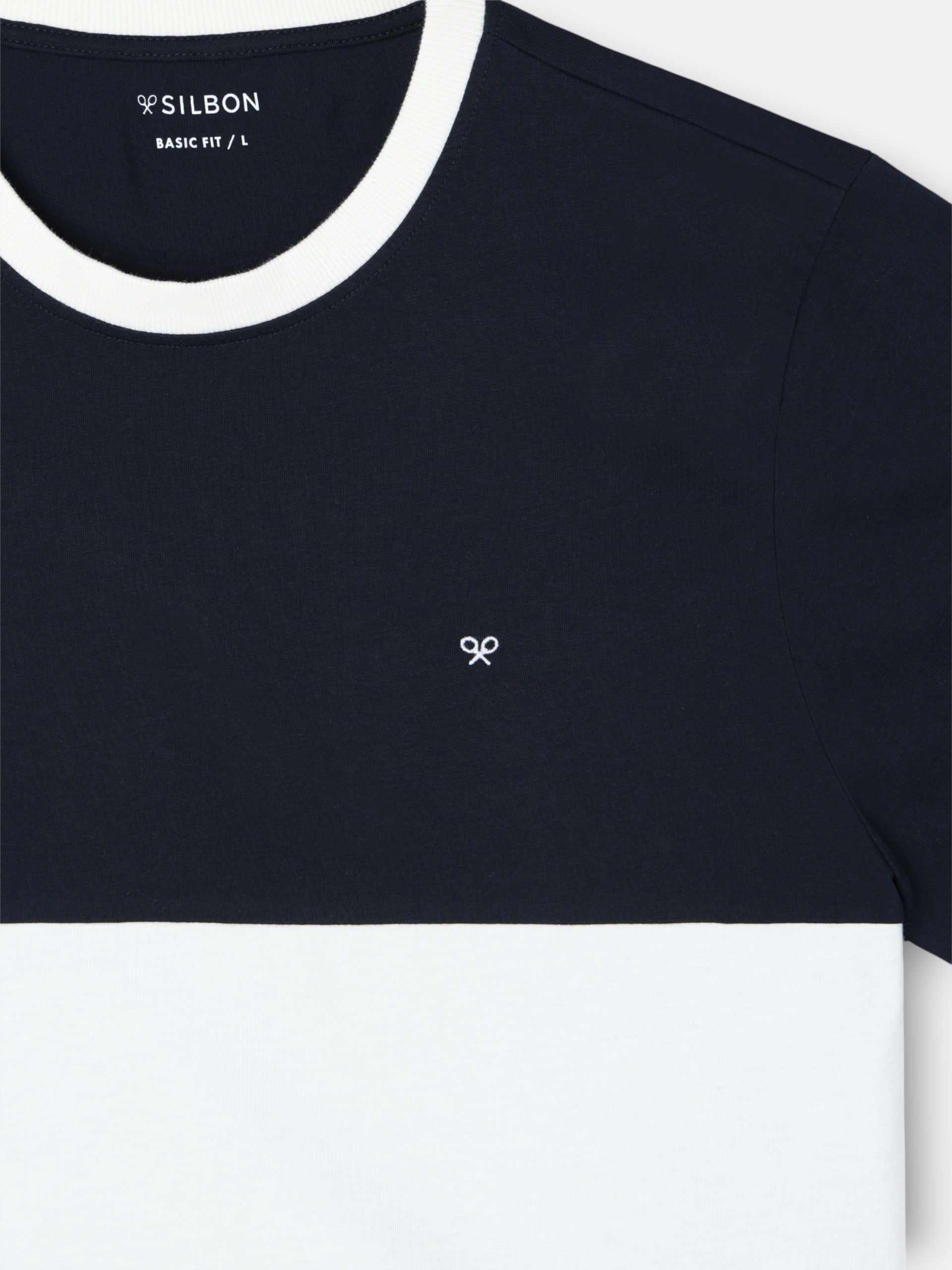 Navy blue cruise horizontal stripe t-shirt