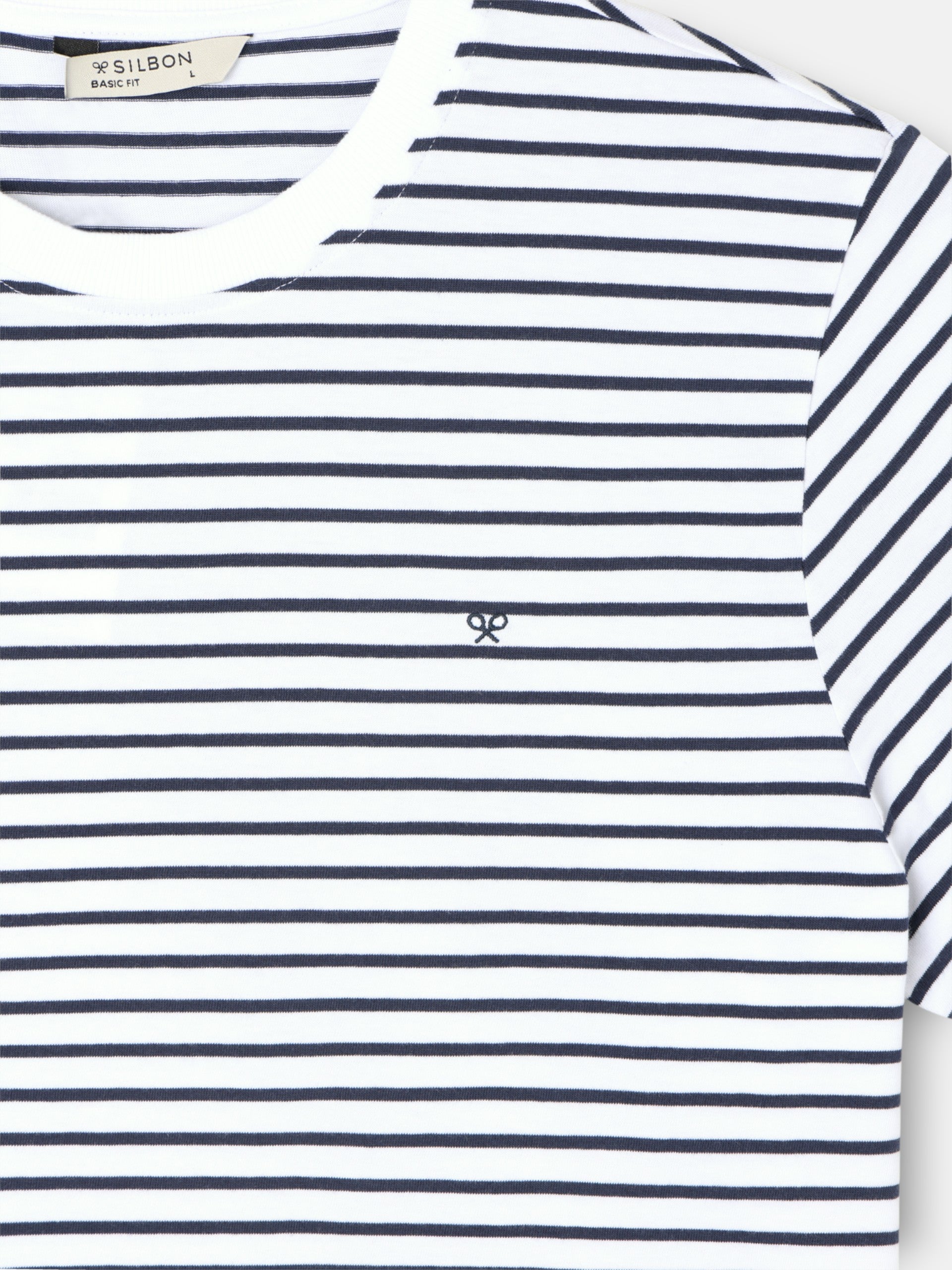 White fine striped cruise t-shirt