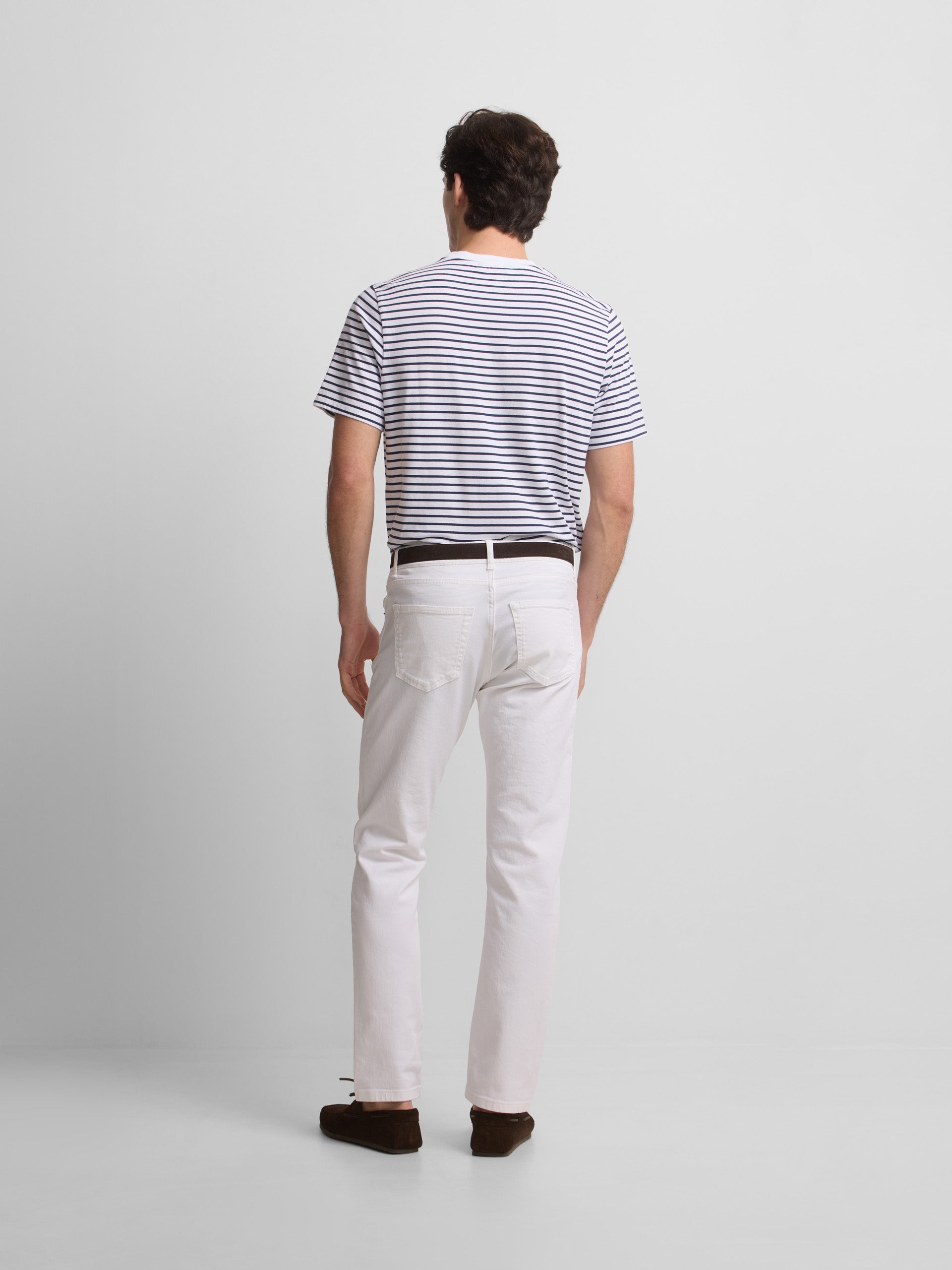 White fine striped cruise t-shirt
