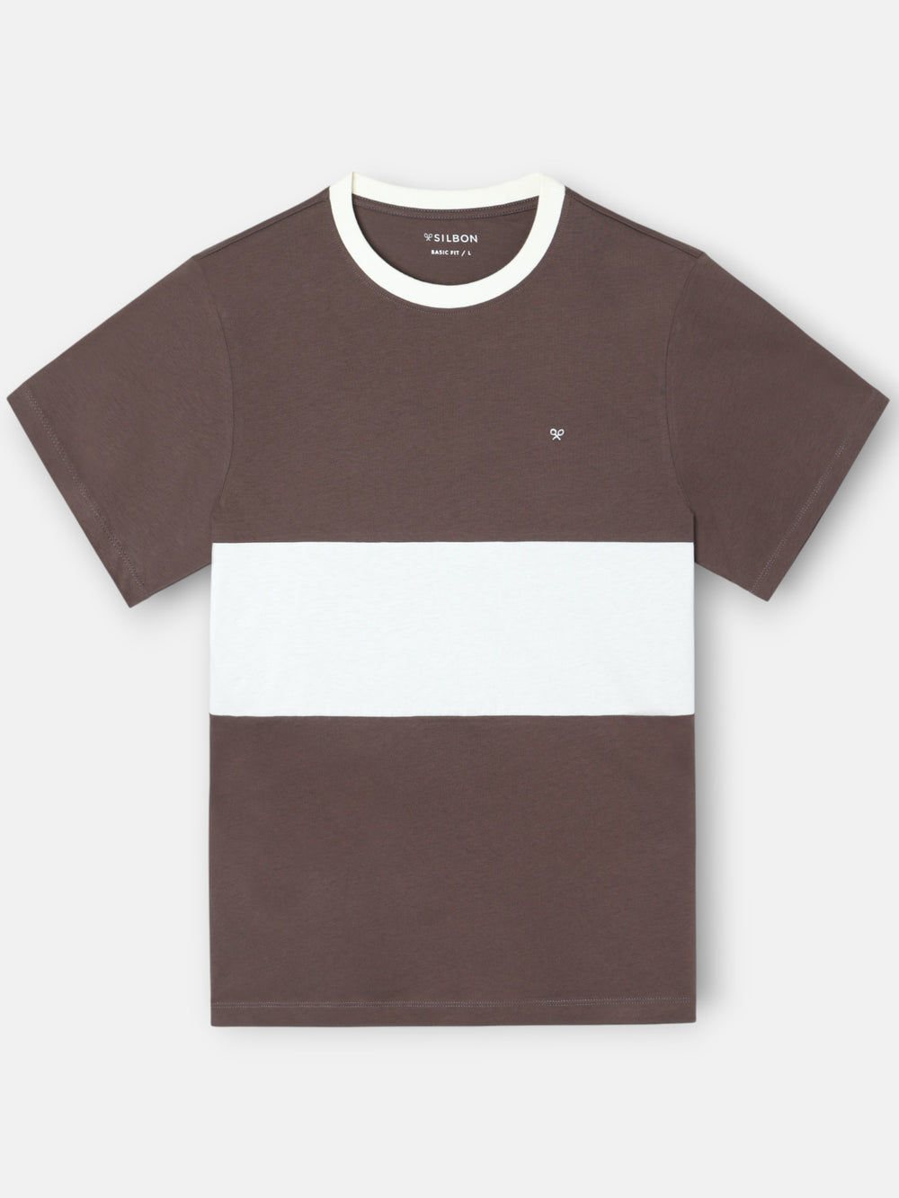 T-shirt risca horizontal cruise castanha