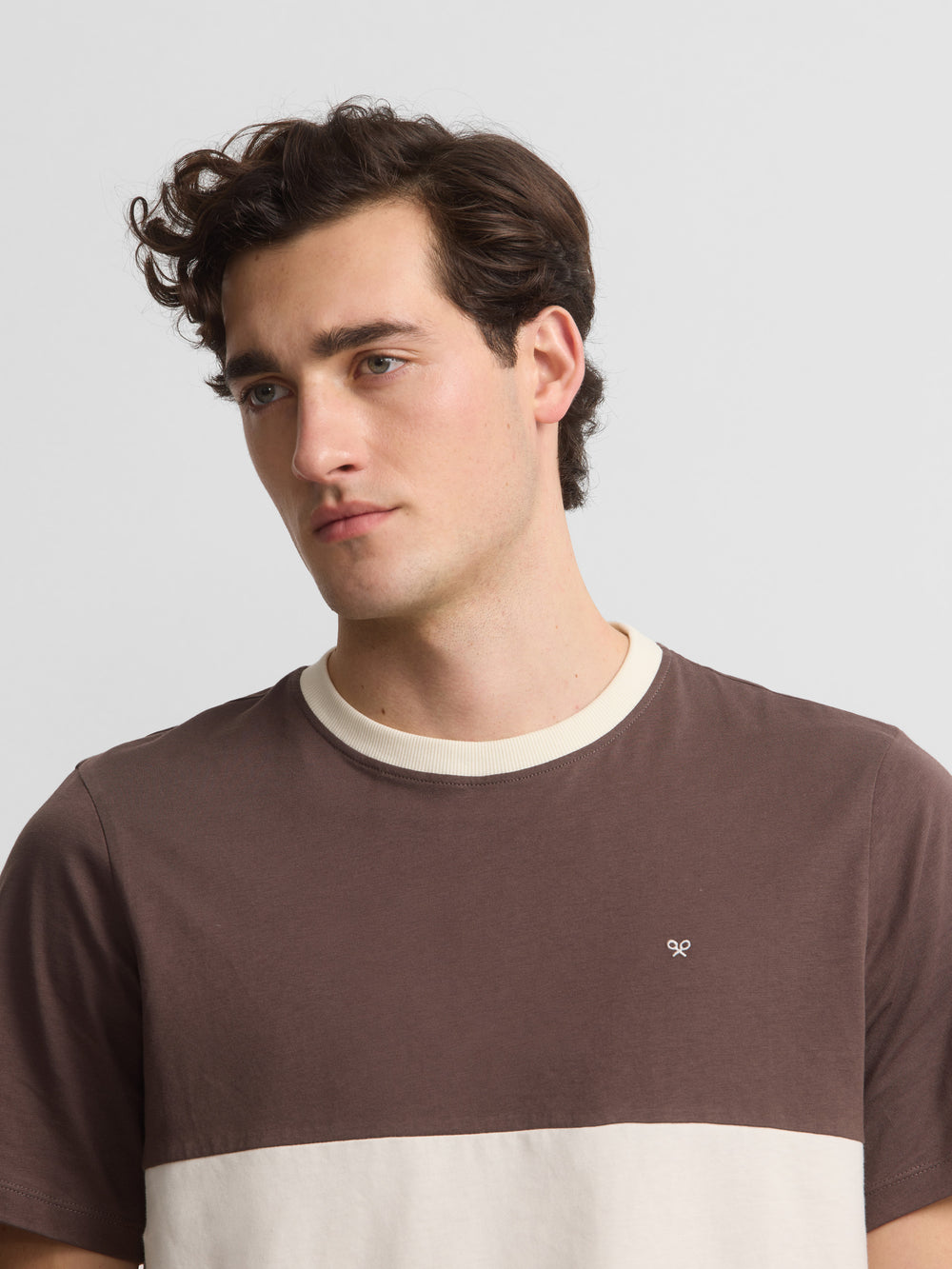 T-shirt risca horizontal cruise castanha