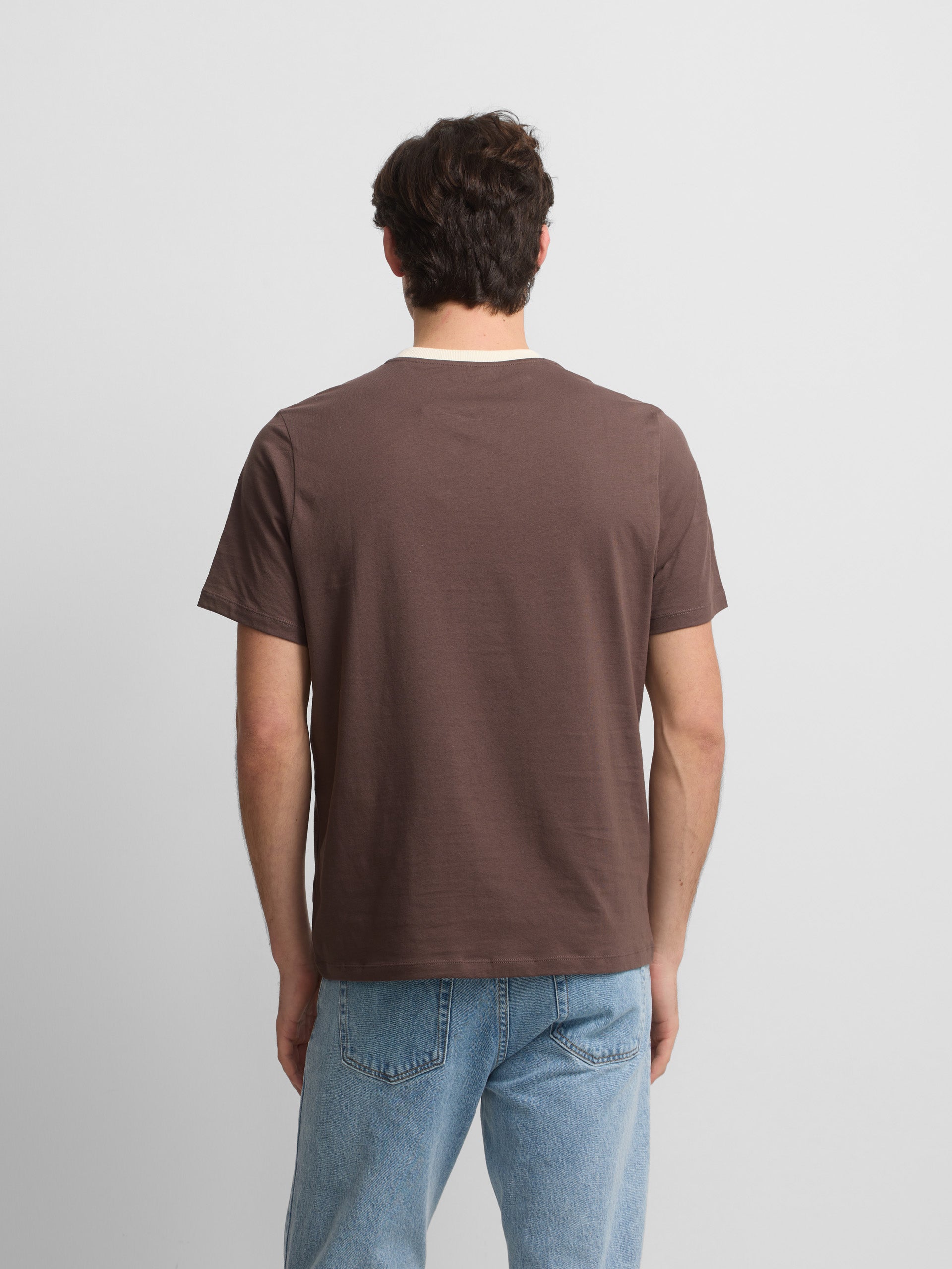 Camiseta raya horizontal cruise marron