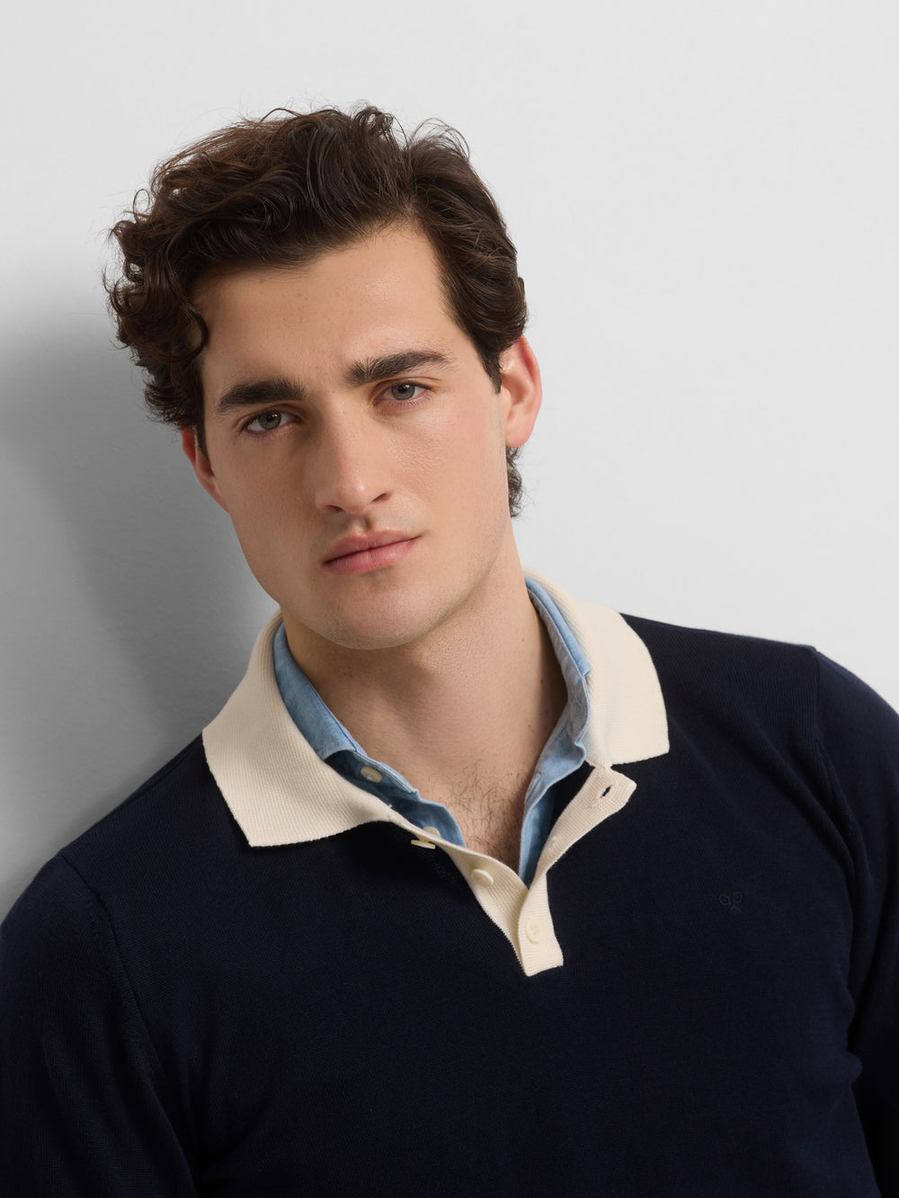 Jersey cuello polo cruise azul marino