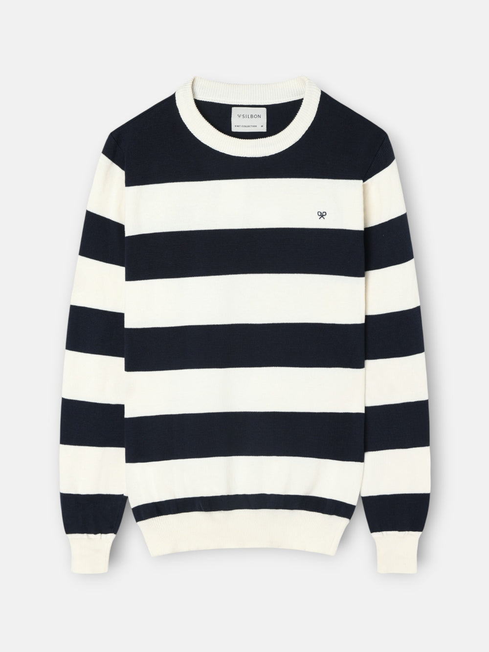 SB navy and cream striped sweater