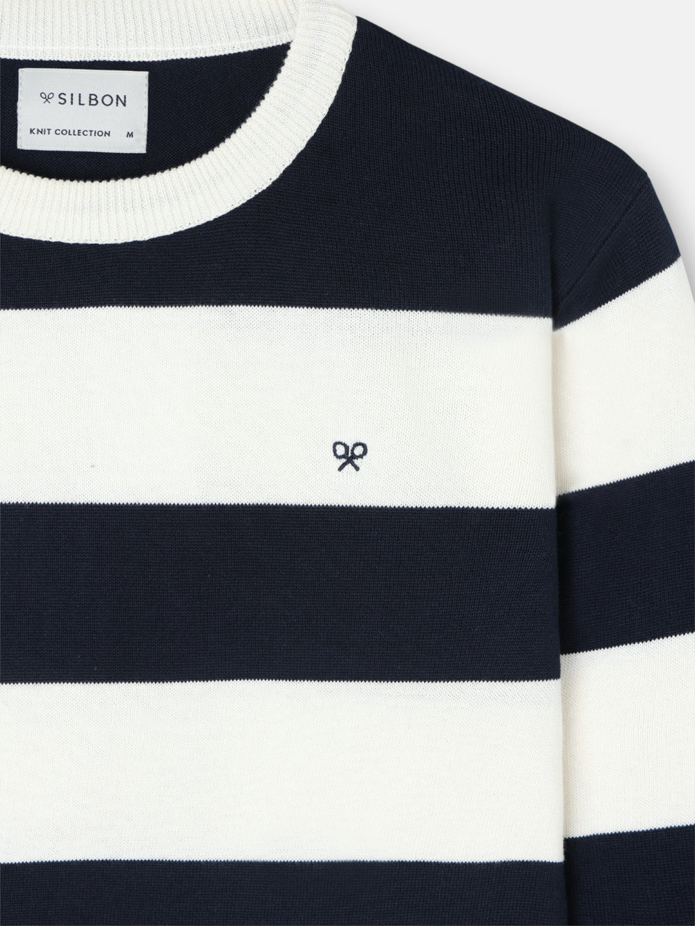 SB navy and cream striped sweater