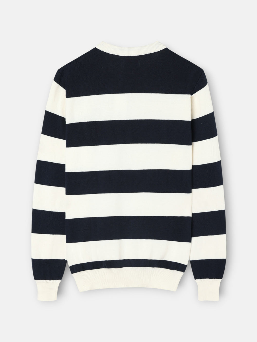SB navy and cream striped sweater