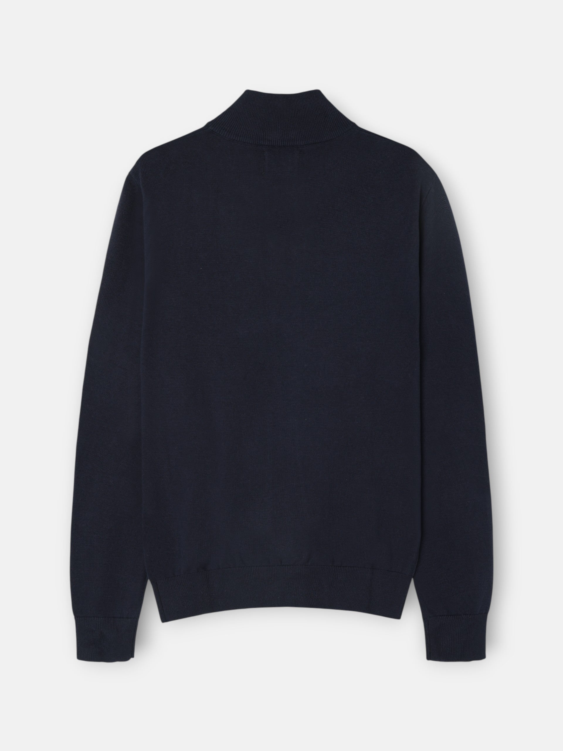 Pull uni à demi-fermeture éclair bleu marine