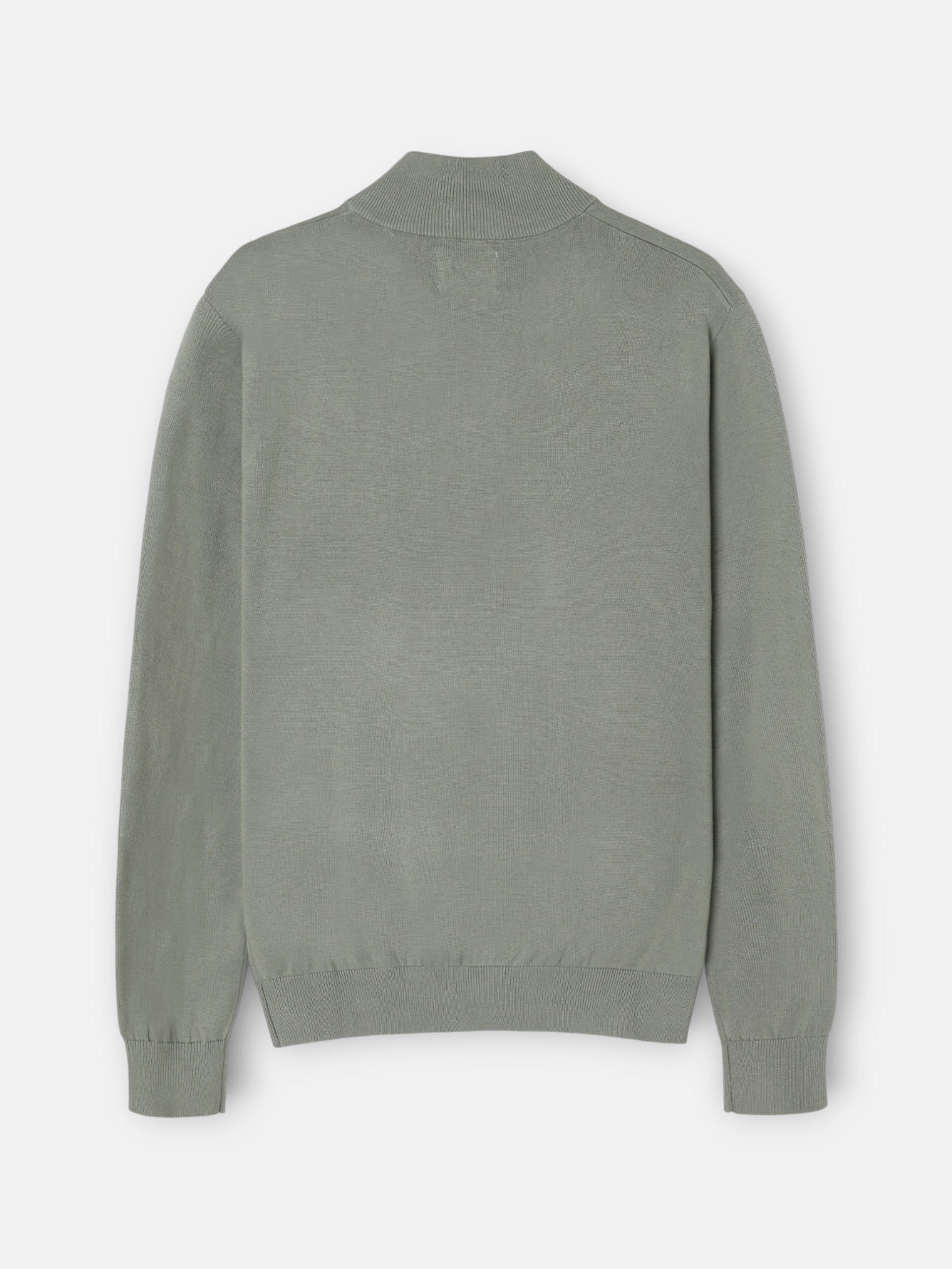 Pull uni à demi-fermeture éclair vert gris