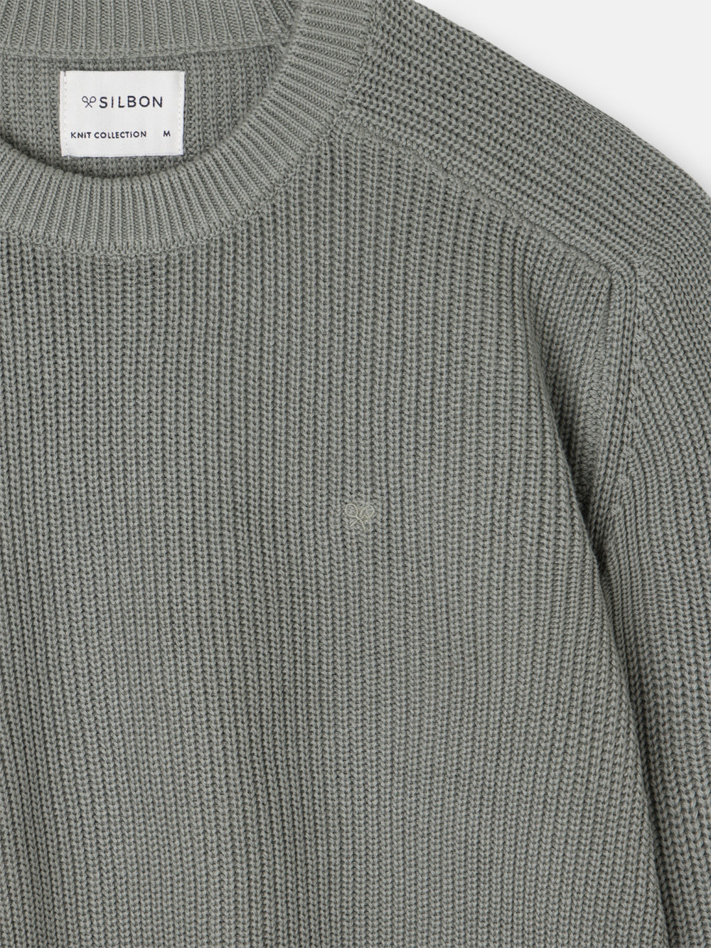 Green-grey structured sweater