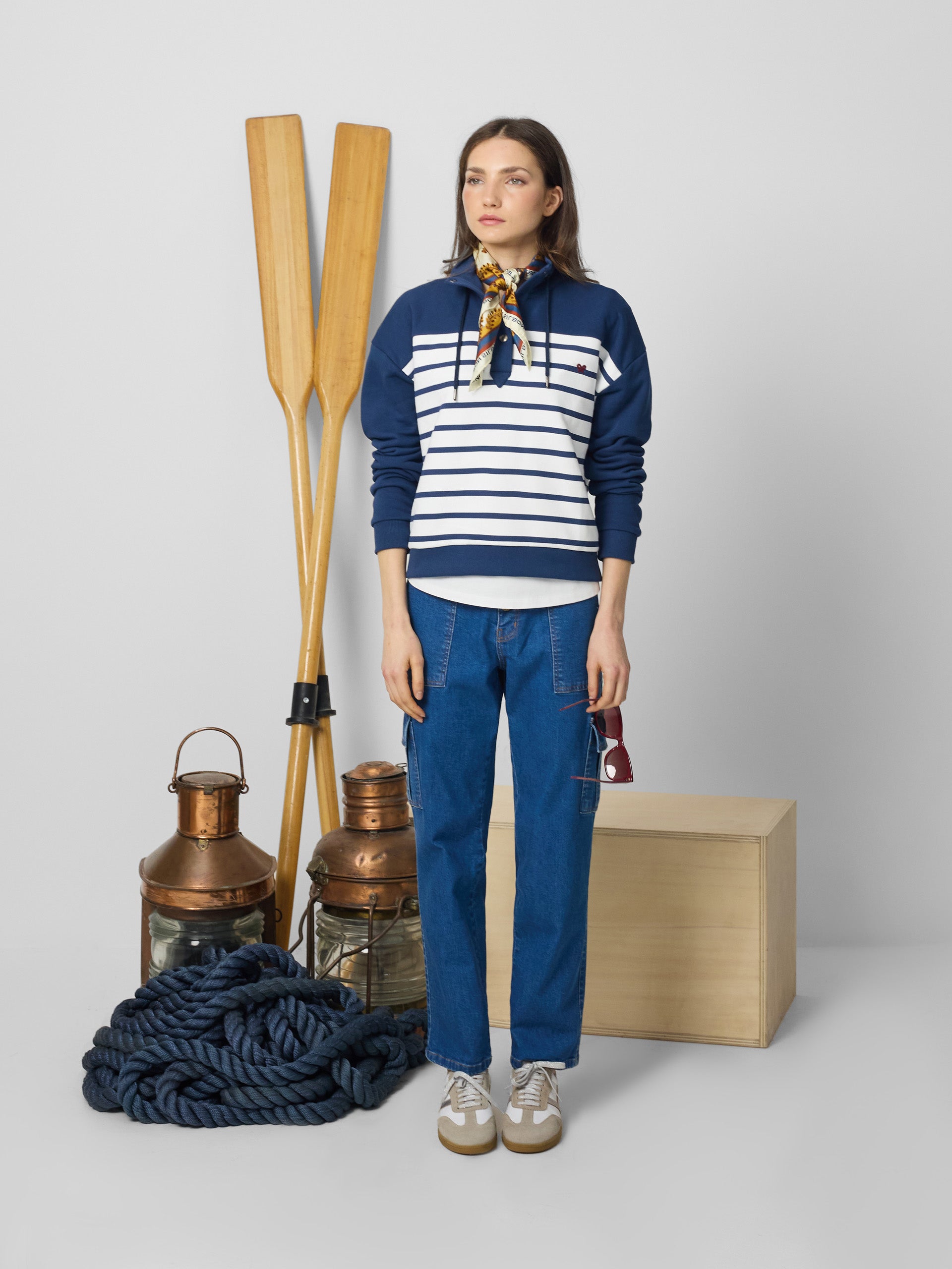 Denim cargo pants