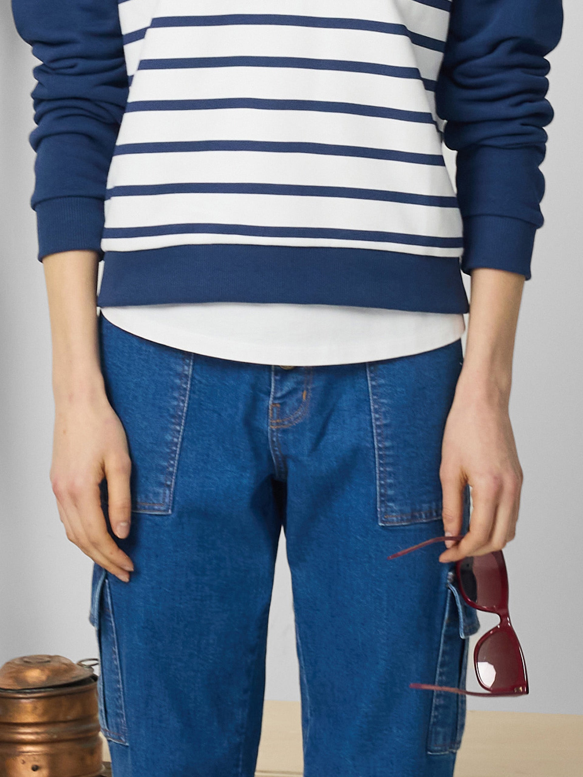 Denim cargo pants