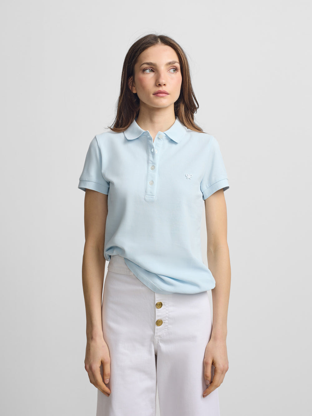 Polo woman clasico celeste