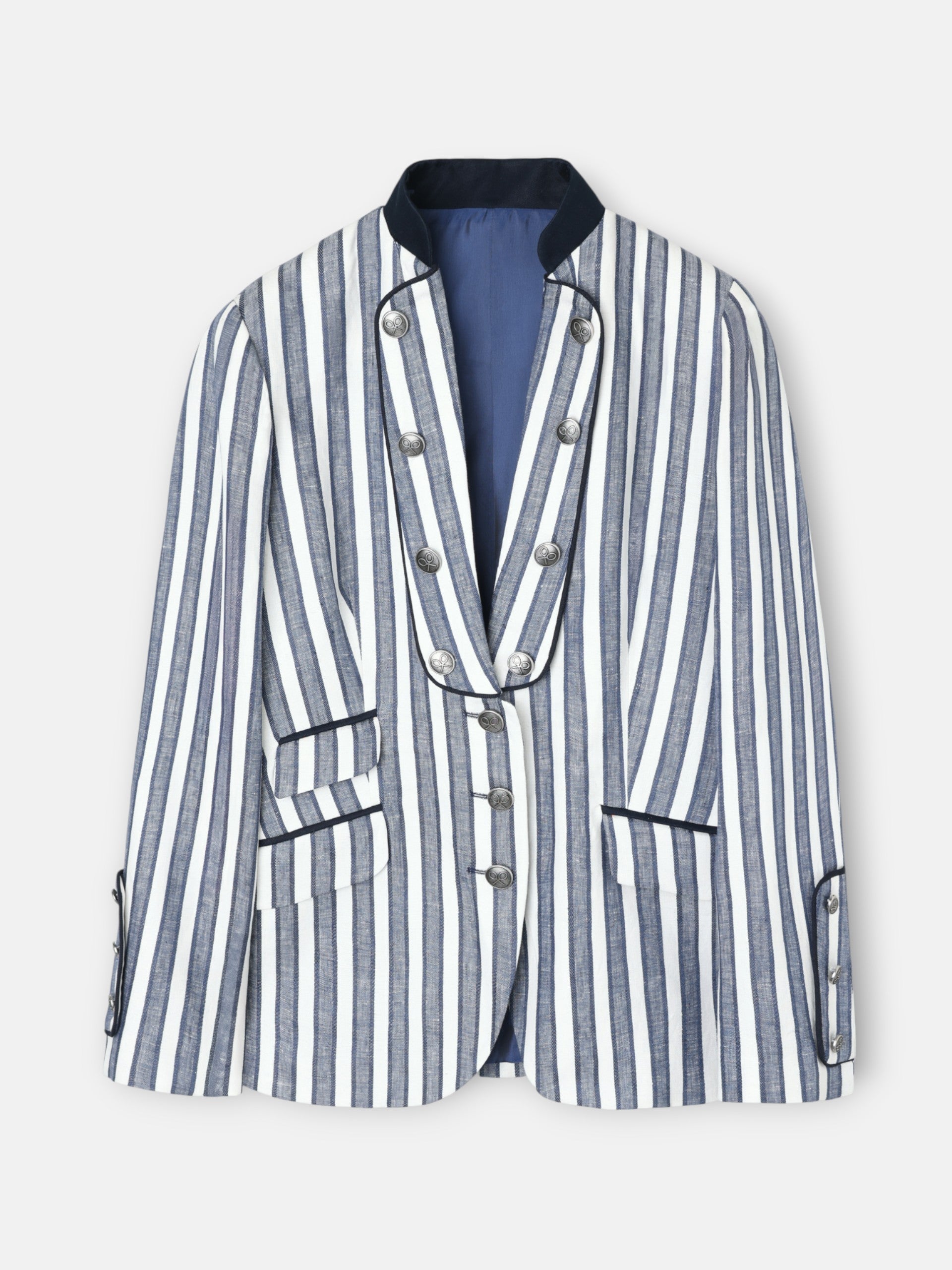 Navy blue striped blazer
