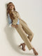 Pantalon lino beige