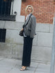 Pantalon wide leg pana azul marino