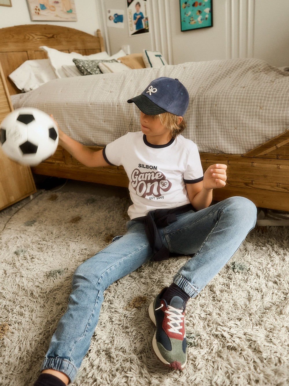 Kids' sport jogger denim blue pants