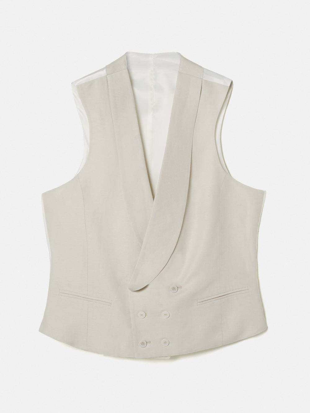 Chaleco chaque cuello redondo gris perla