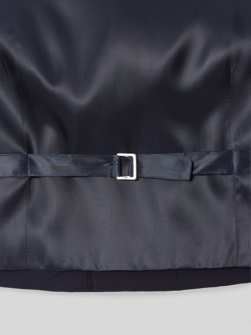Gilet habillé stretch col rond bleu clair