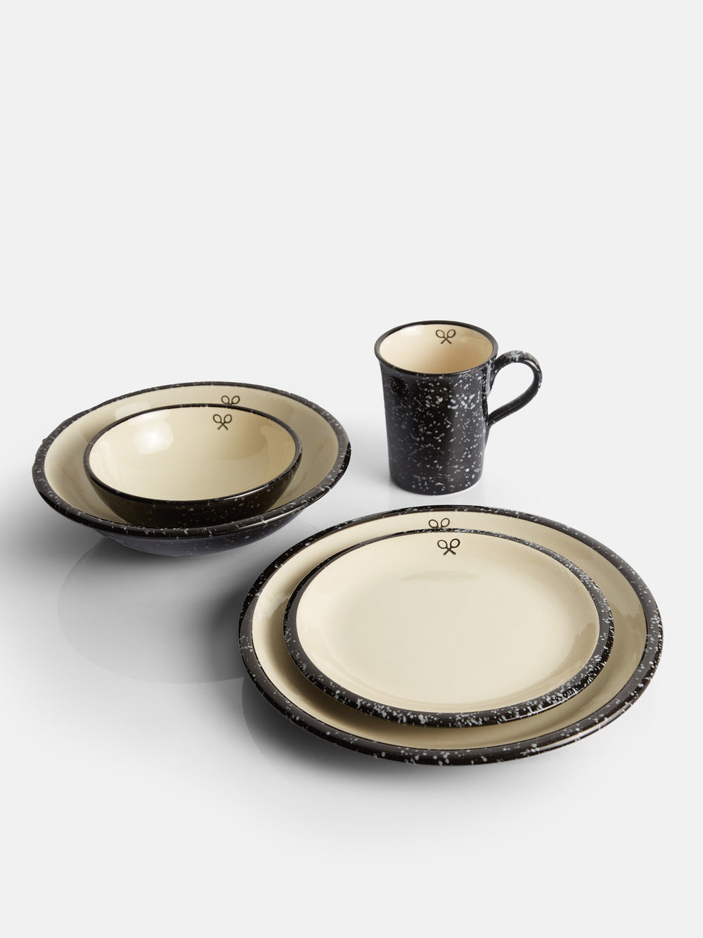 Plato llano ceramico esmalte bicolor