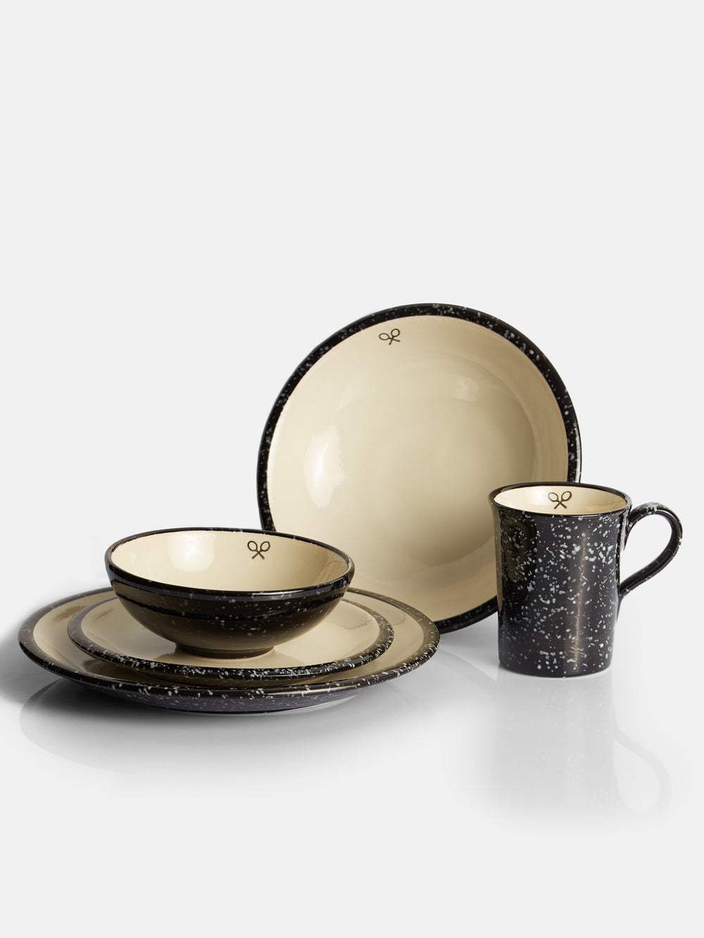 Plato pequeño ceramico esmalte bicolor