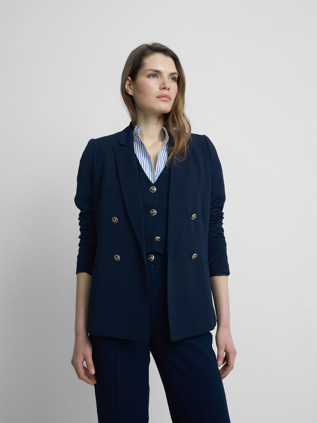 Veste blazer femme classique bleu marine