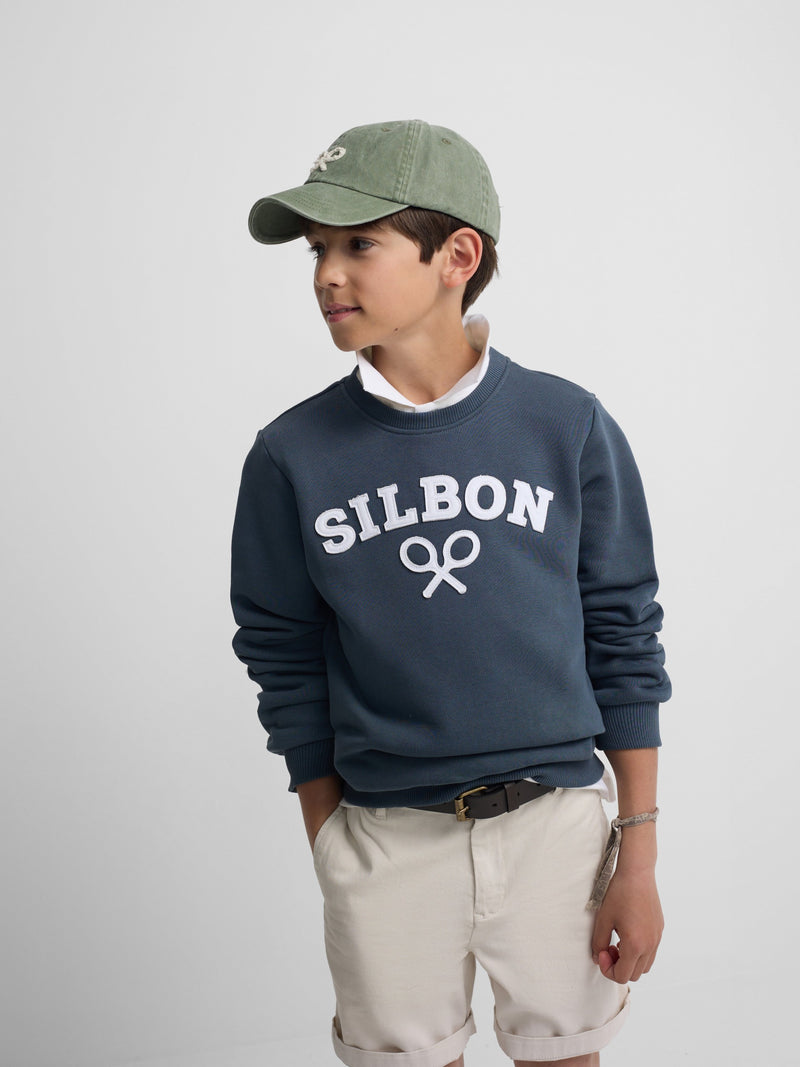 Sudadera kids raqueta media azul marino